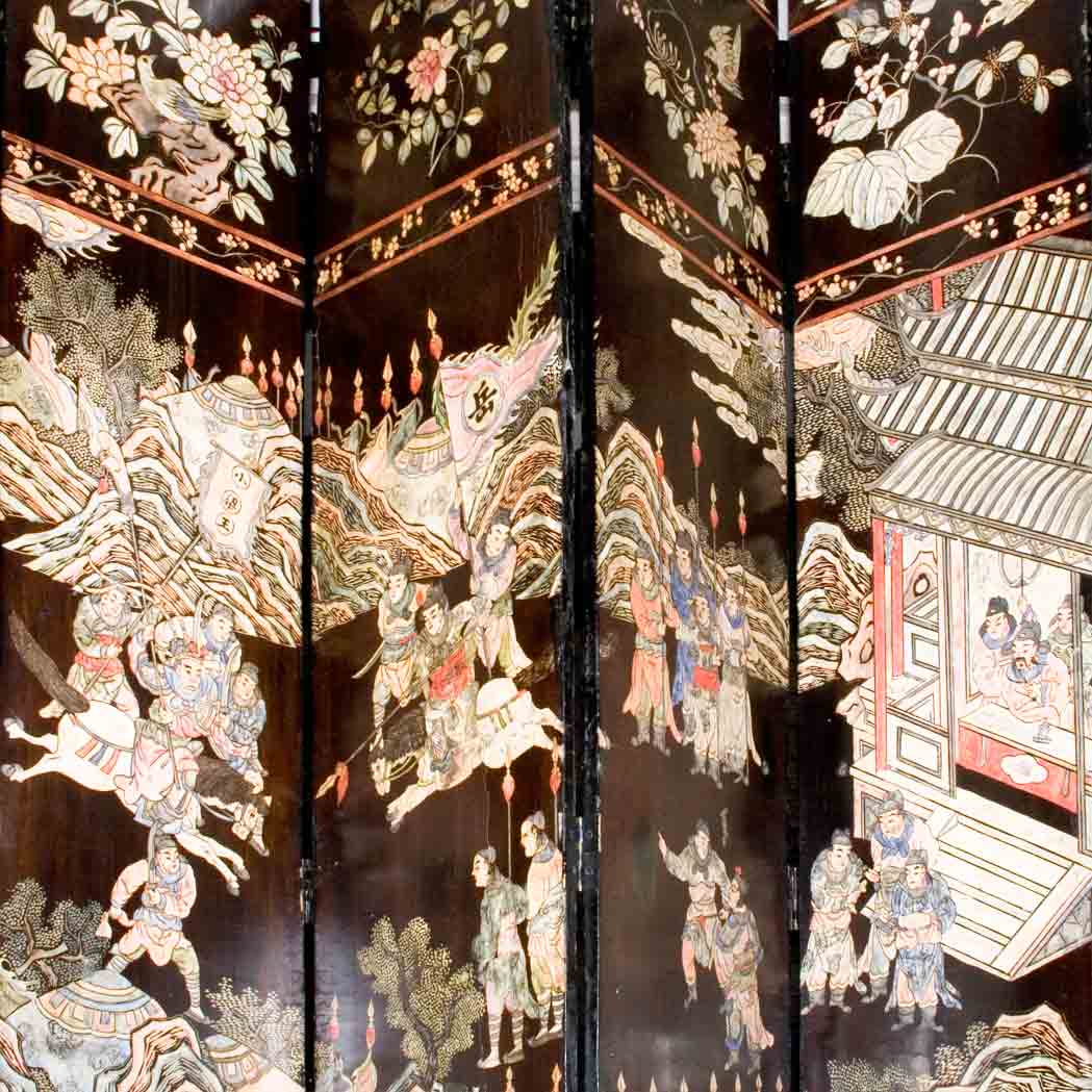 Appraisal: Chinese Coromandel Eight-Panel Screen Height feet inches width of each