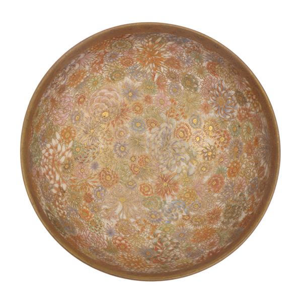 Appraisal: A JAPANESE SATSUMA BOWL WITH MILLEFIORI DECORATIONMEIJI PERIOD SIGNED KINKOZAN