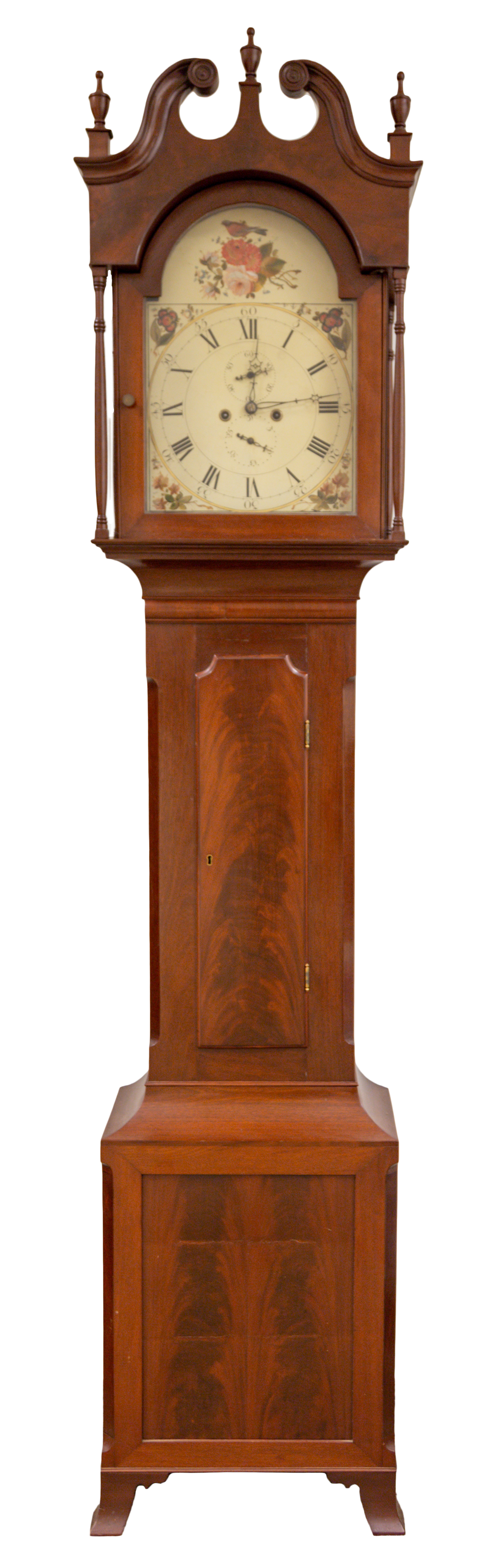 Appraisal: AMERICAN HEPPLEWHITE MAHOGANY TALL CASE CLOCK American Hepplewhite Mahogany Tall