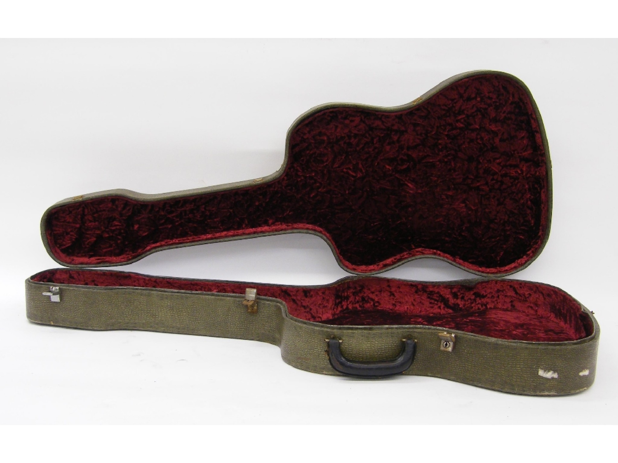 Appraisal: s Selmer green croc skin guitar hard case