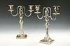 Appraisal: CANDELABRAS - Pair of early th c two arm silver