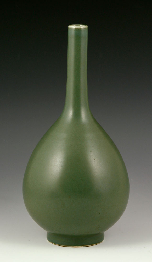 Appraisal: A - Chinese Green Glazed Long Necked Vase Porcelain Chinese