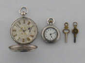 Appraisal: A late th century ornate silver fob watch with white