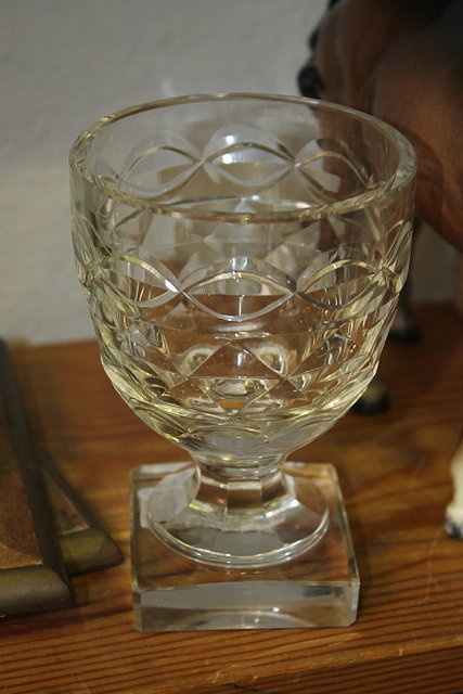 Appraisal: AN IRISH GLASS RUMMER on a square base circa