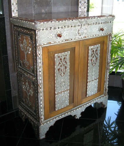 Appraisal: MIDDLE EASTERN SEDEF MOTHER OF PEARL AND BONE INLAY CABINET