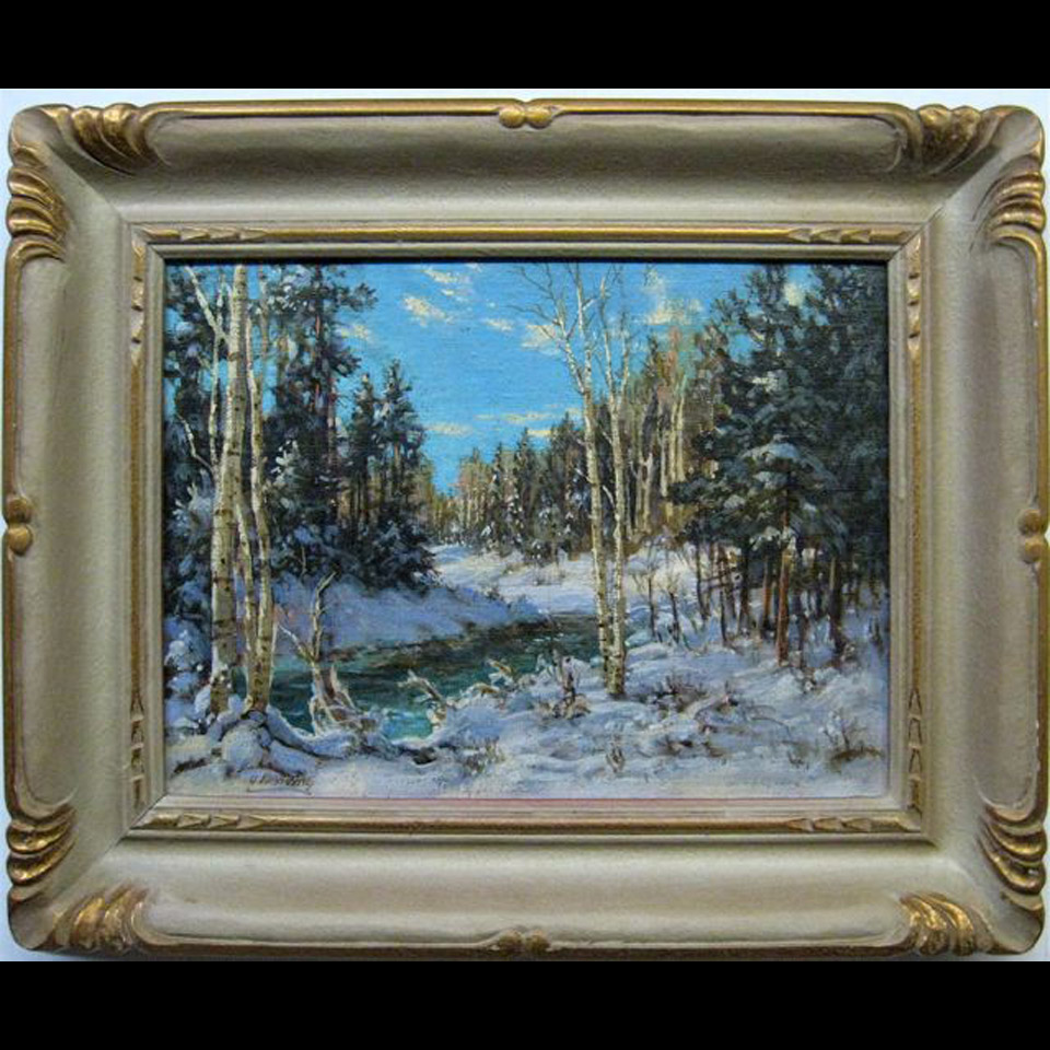 Appraisal: WINTER CREEK STUDY OTTO PLANDING - CANADIAN OIL ON MASONITE