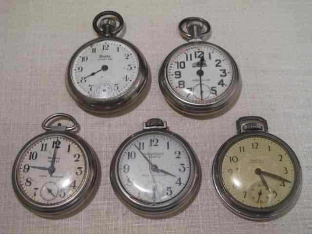 Appraisal: Lot of five Westclox pocket watches All have Arabic numeral