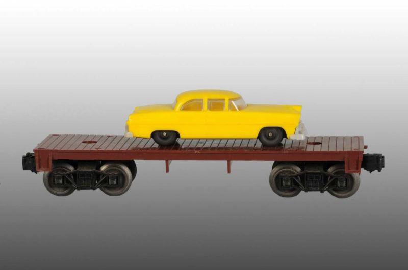 Appraisal: Lionel Flat Car Description Post-war Brown flat car with yellow