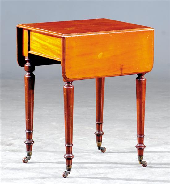 Appraisal: English mahogany Pembroke table circa rectangular top with D-shaped flaps