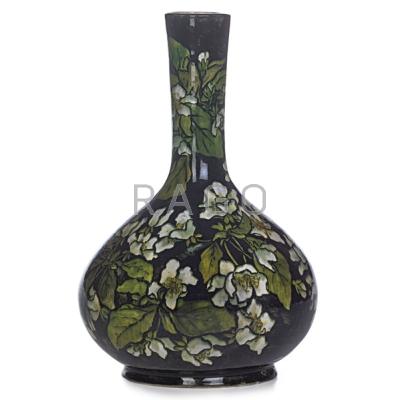 Appraisal: JOHN BENNETT Vase painted with white blossoms New York s