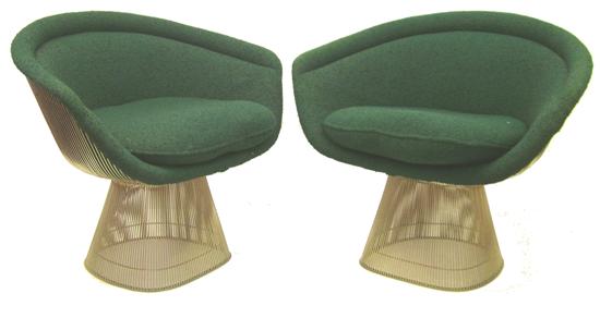 Appraisal: Pair of Warren Platner ' N' arm chairs made by