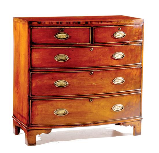 Appraisal: Georgian style mahogany bowfront chest of drawers last half th