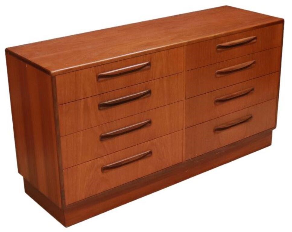 Appraisal: Mid-century modern teak dresser chest of drawers attributed to Victor