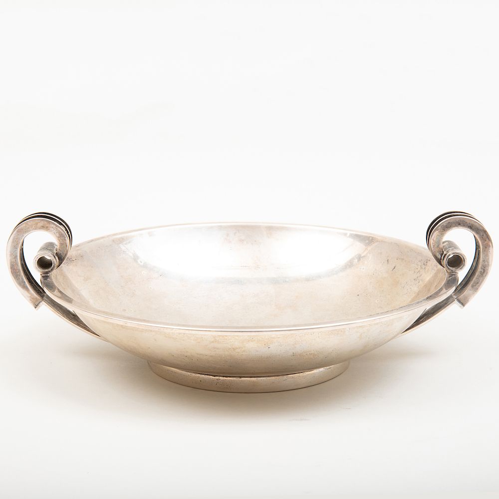 Appraisal: Danish Silver Two Handle Bowl Mark of Johannes Sigaard '