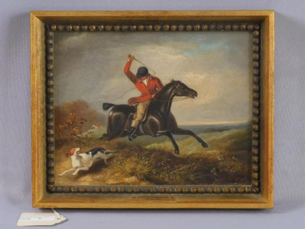 Appraisal: ARTHUR CORBOULD ACTIVE - UK FOX HUNT oil painting on