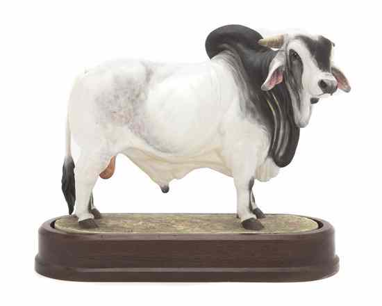 Appraisal: An English Bone China Model of a Bull Doris Lindner