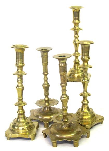 Appraisal: group of brass candlesticks th century