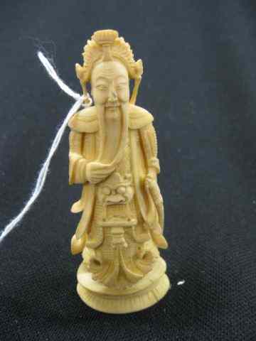 Appraisal: Chinese Carved Ivory Figurine of an Emperor '' excellent