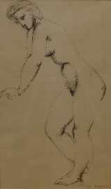 Appraisal: Russell Drysdale - Female Nude circa ink signed 'Russell Drysdale'