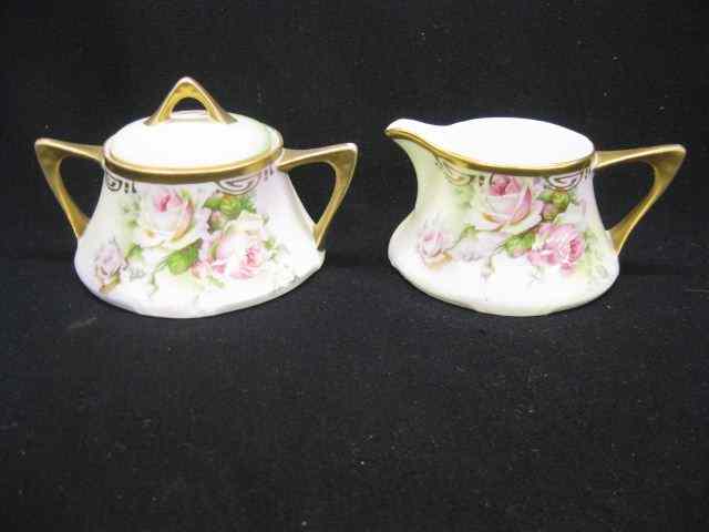 Appraisal: Royal Munich Porcelain Creamer Sugar floral gold trim