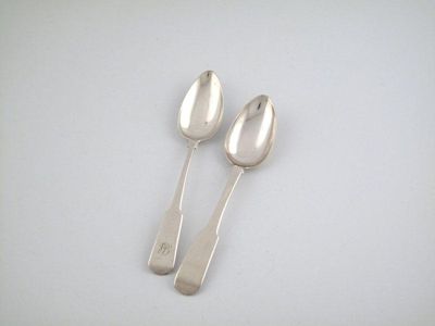 Appraisal: Robert Keay a silver Fiddle pattern teaspoon circa script initials