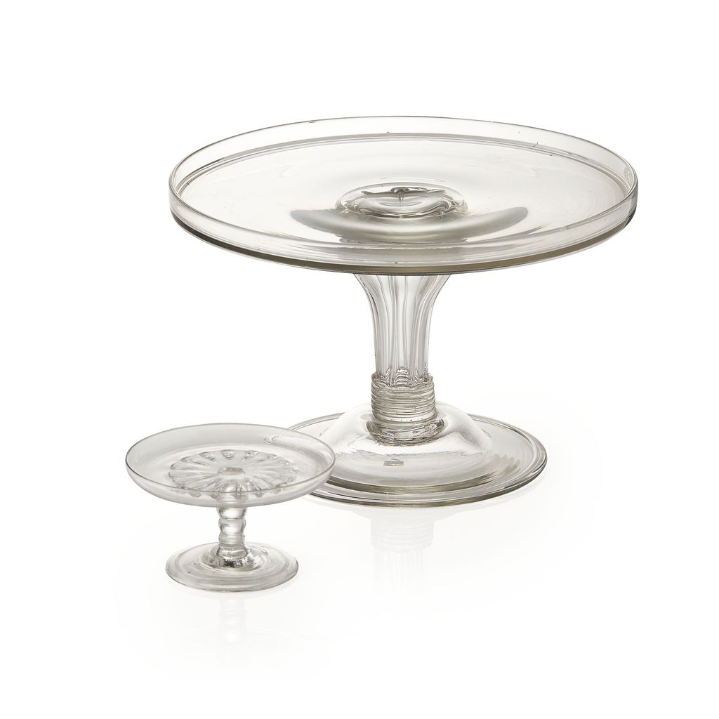 Appraisal: GEORGE III GLASS CAKESTAND the plain tier with an raised