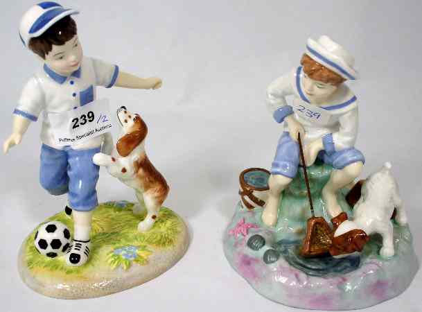 Appraisal: Royal Doulton Figures Childhood Memories Caught One CH Lets Play