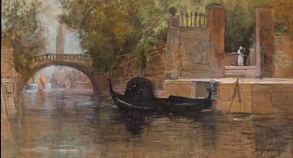 Appraisal: Francis Hopkinson Smith American - Evening at the canal Venice