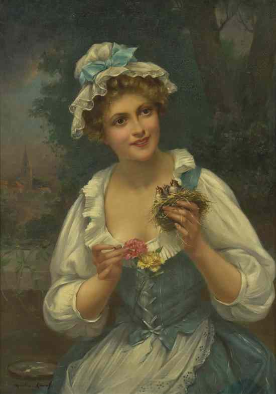 Appraisal: Francois Martin-Kavel French - Portrait of a Lady with Flowers