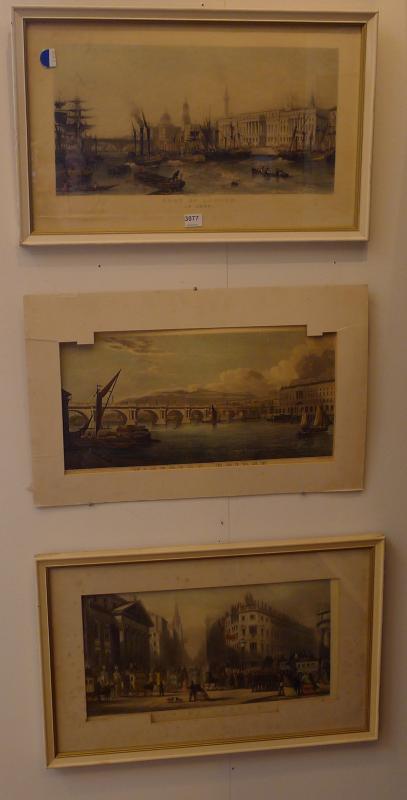 Appraisal: A GROUP OF THREE SCENES OF LONDON ENGRAVINGS A GROUP