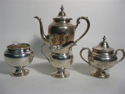 Appraisal: Four piece sterling silver tea service gorham Coffee pot H