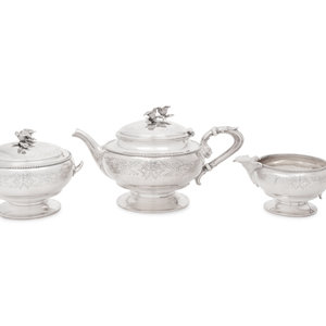 Appraisal: An American Silver Three-Piece Tea Service Gorham Mfg Co Providence