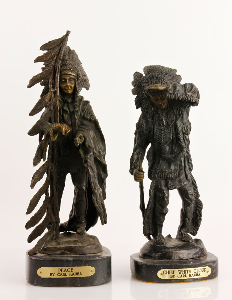 Appraisal: - Kauba Bronzes Carol Kauba lot of two bronzes Chief