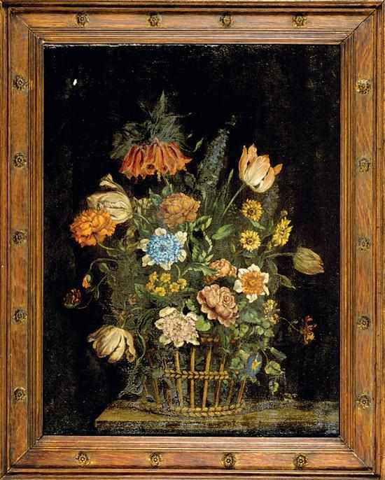 Appraisal: Continental school th century OLD MASTER FLORAL STILL LIFE oil