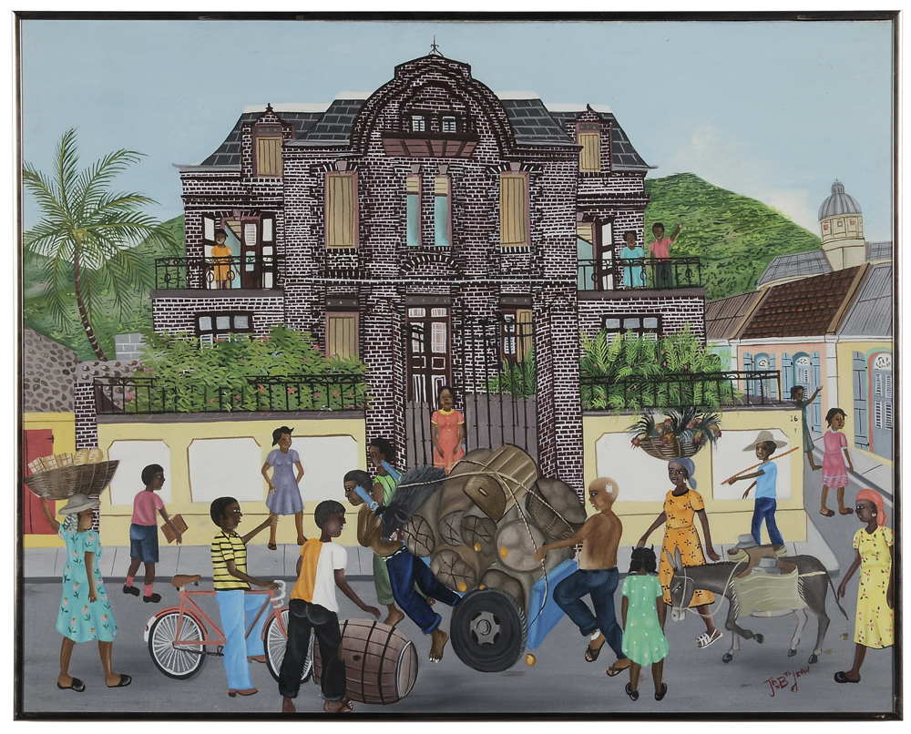 Appraisal: Jean-Baptiste Jean Haitian - Busy Haitian Street signed lower right