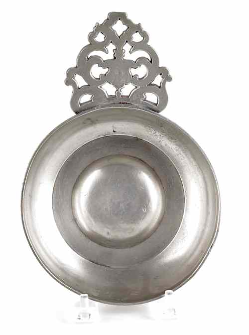 Appraisal: Providence Rhode Island pewter porringer ca bearing the touch of