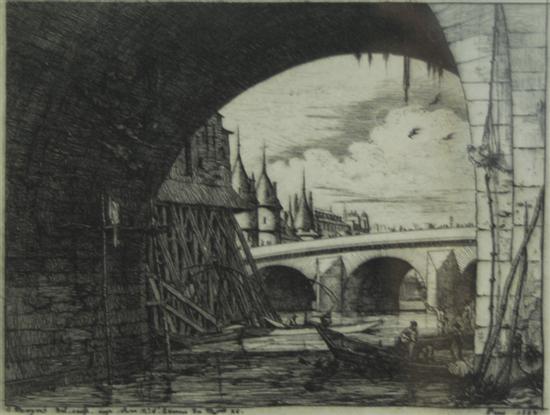 Appraisal: CHARLES MERYON French - L'ARCHE DU PONT etching signed in