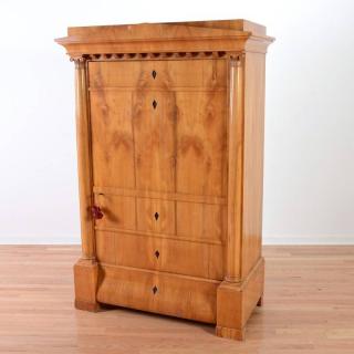 Appraisal: Biedermeier cherrywood architectural cabinet th c h x w x