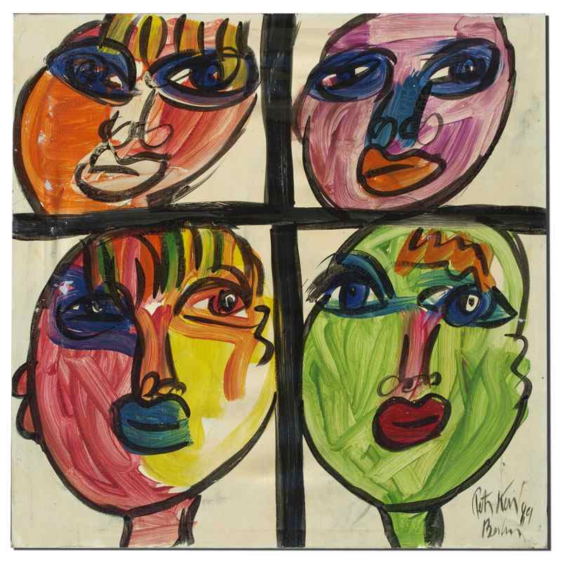 Appraisal: KEIL Peter German - ''Four Heads '' Oil Canvas ''