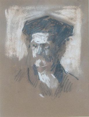 Appraisal: Hercules Brabazon Brabazon - Portrait head after Ribot Pencil over