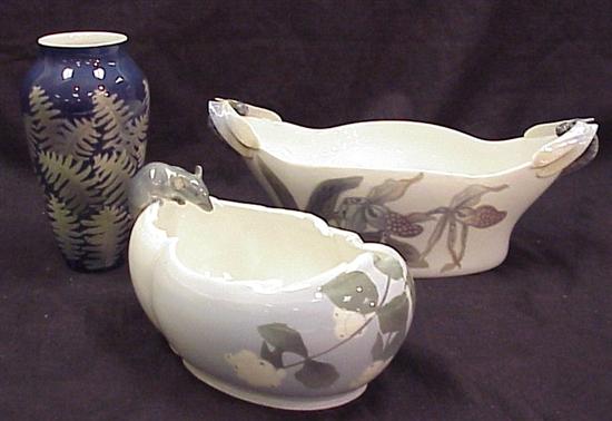 Appraisal: Two Royal Copenhagen porcelain bowls one with mouse and snowberry