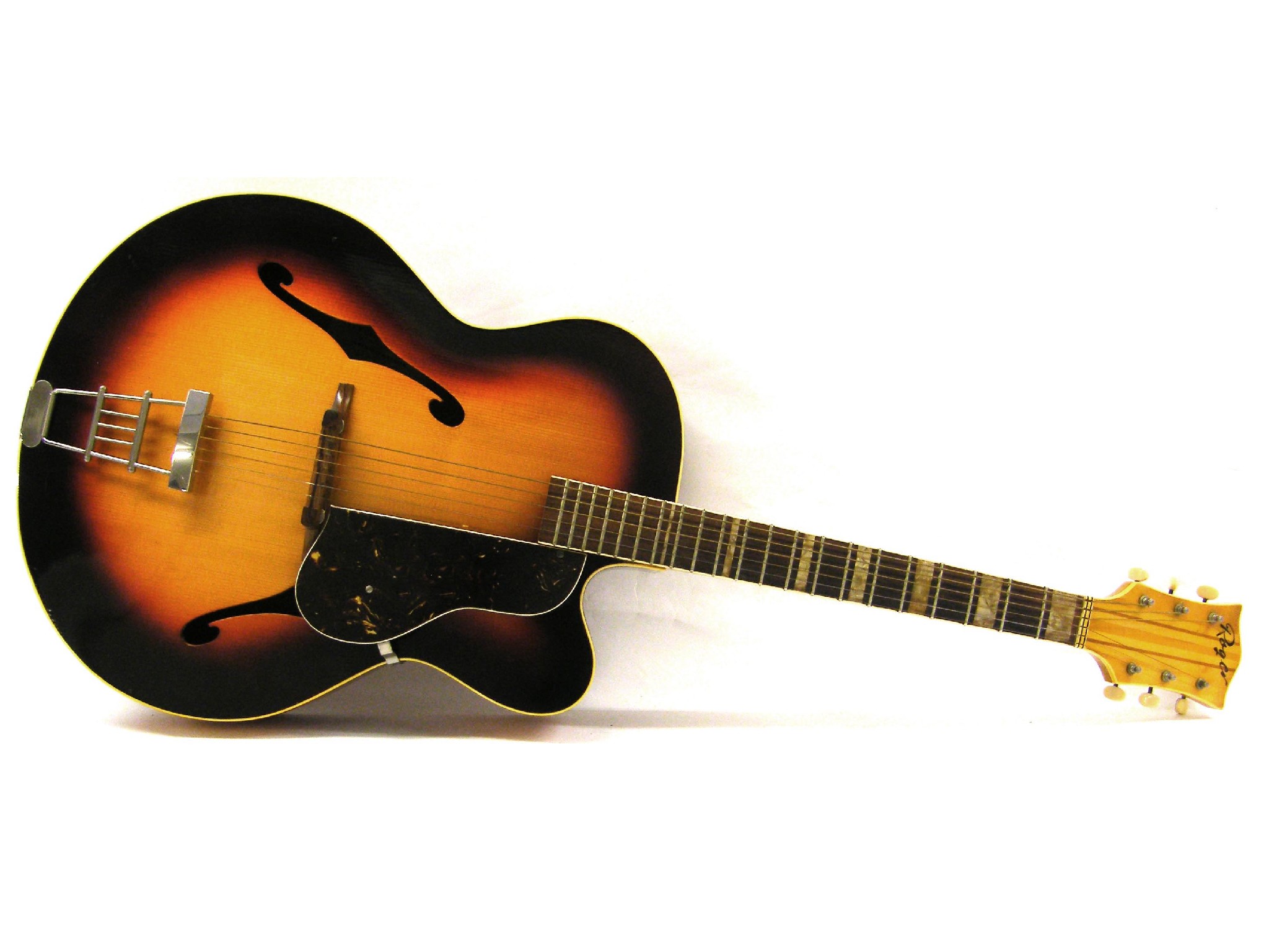 Appraisal: Roger acoustic archtop guitar sunburst finish with a few light