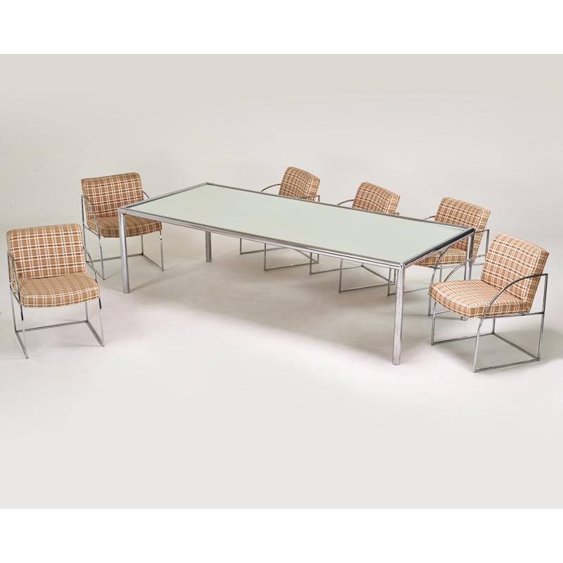 Appraisal: MILO BAUGHMAN THAYER COGGIN ETC Dining set table and six