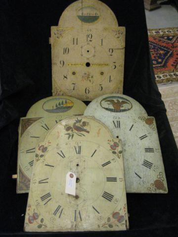 Appraisal: Early th Century Wooden Clock Faces or Dials handpainted each