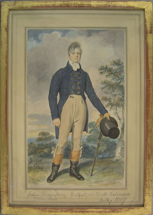 Appraisal: English watercolor portrait of a gentleman dated x