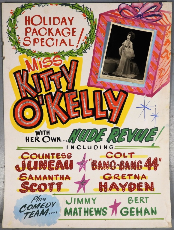 Appraisal: KITTY O'KELLY EROTIC STRIPPER PORNOGRAPHIC POSTER United States Circa Vintage