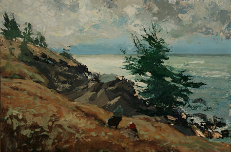 Appraisal: William Matthews Hekking American - Burnthead Lobster Cove Mohegan Island