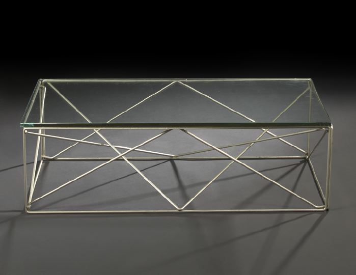 Appraisal: Contemporary Argente Metal and Glass Cocktail Table in the Directoire