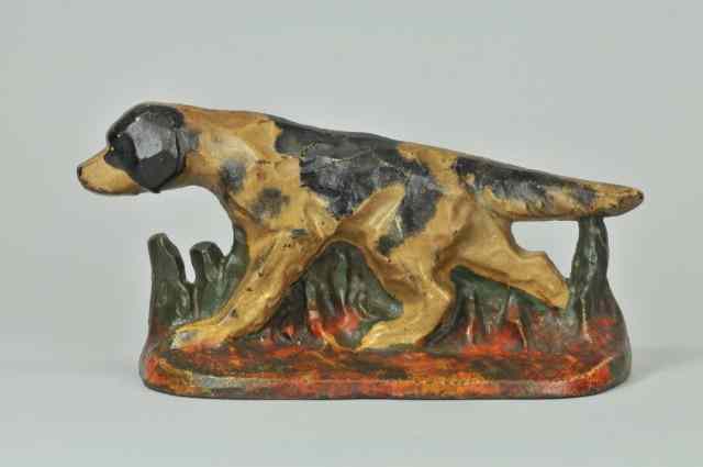 Appraisal: SETTER DOORSTOP Hubley marked '' '' depicts black white setter