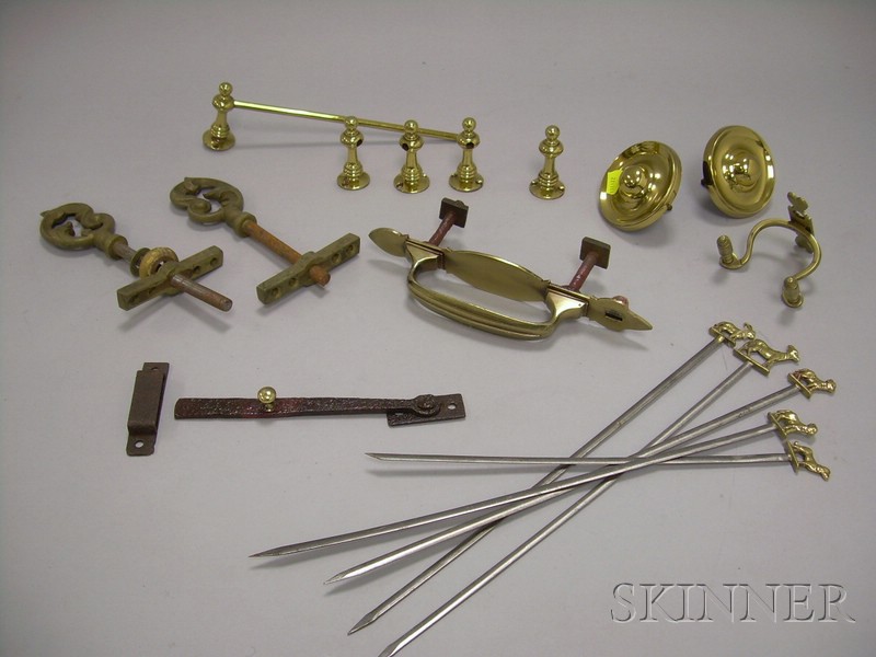 Appraisal: Approximately Thirteen Pieces of Assorted Architectural Metal Hardware and Utensils